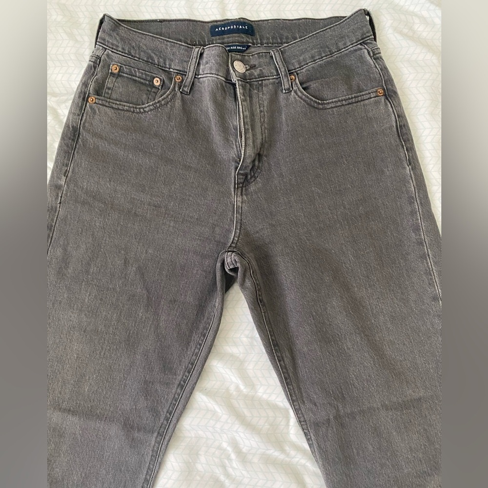 Aeropostale Women's Relaxed Gray Denim Jeans